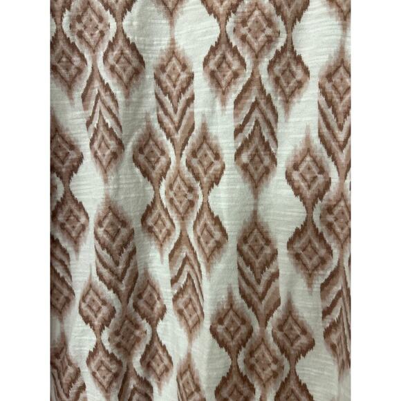 J Jill Pure Jill 100% Cotton V Neck 3/4 Sleeve Diamond Print Top Size Large - Picture 4 of 8